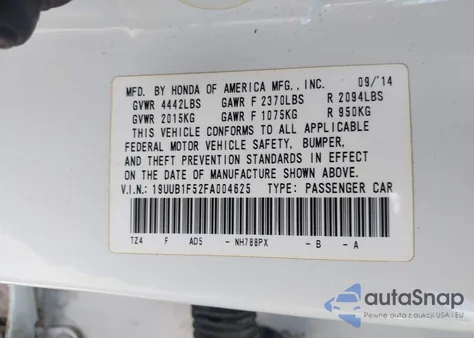 2015 Acura Tlx Tech from USA, damaged, VIN 19UUB1F52FA004625